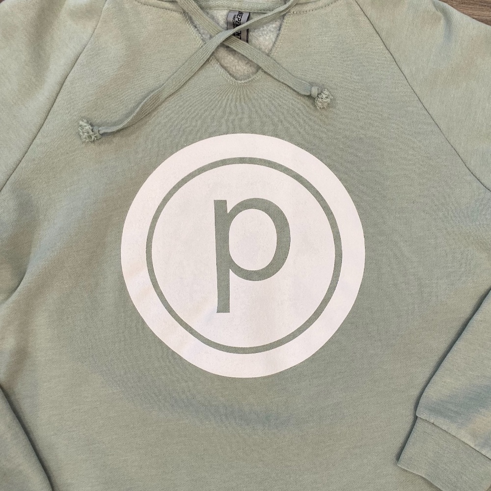Pure Barre Sage Green Circle P Hoodie - Picture 2 of 4